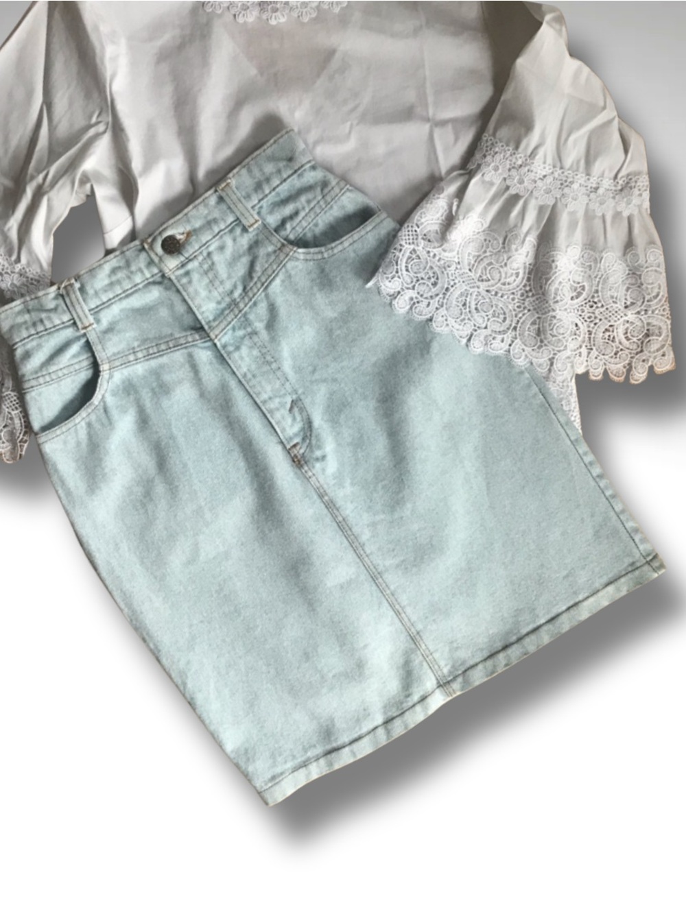 Vintage Hunt Club JCPenney High Waist Denim Mini Skirt Made in USA S